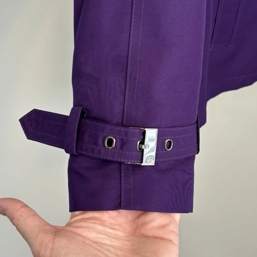 Lauren Ralph Lauren LRL Womens Double Breasted Pea Coat Purple XL‎ Rain Classic - Picture 7 of 13